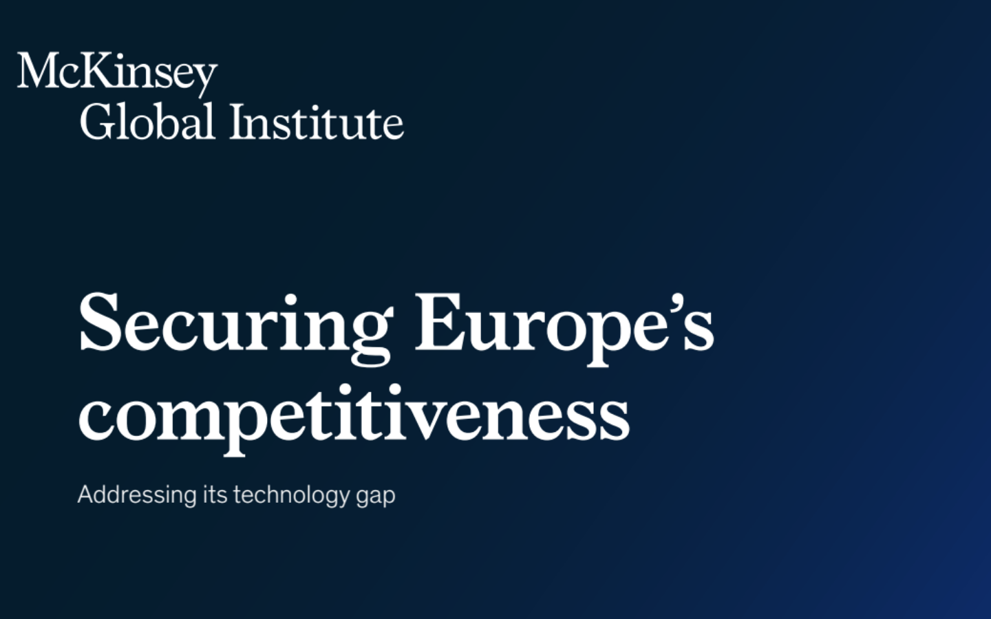 Securing Europe's Competitiveness